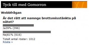 SVT undersökning om det är OK att namnge misstänkt