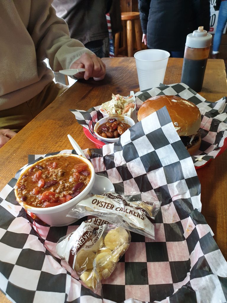 Gimps BBQ pulled pork and chili